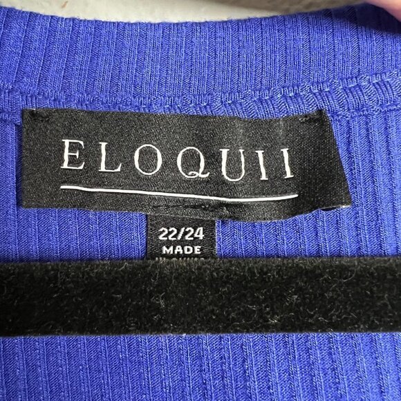 NWOT Eloquii Purple Scoop Neck Cinch Side Ribbed Long Sleeve Top Plus 22/24‎ - Picture 2 of 6